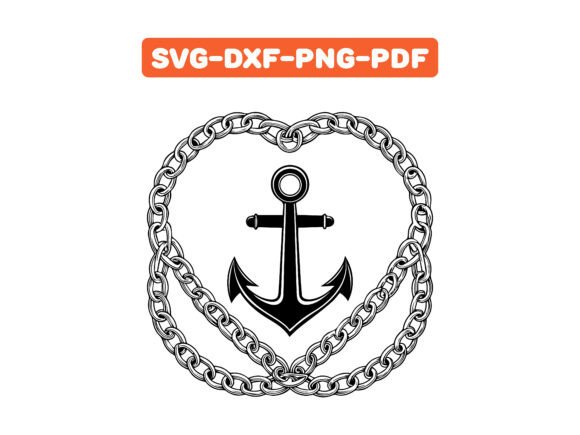 Anchor Black Heart Svg Vector