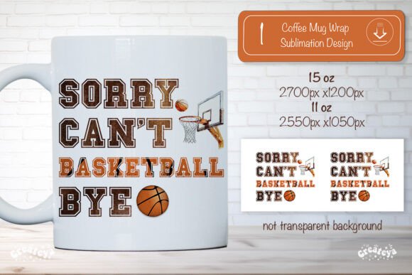 Basketball Mug Wrap Sublimation Png