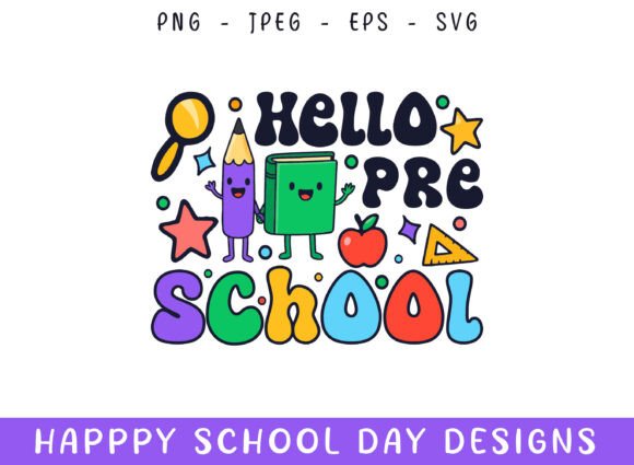 Hello Pre School Kindergarten Days SVG
