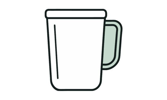 Minimalist Illustration of a Coffee Mug